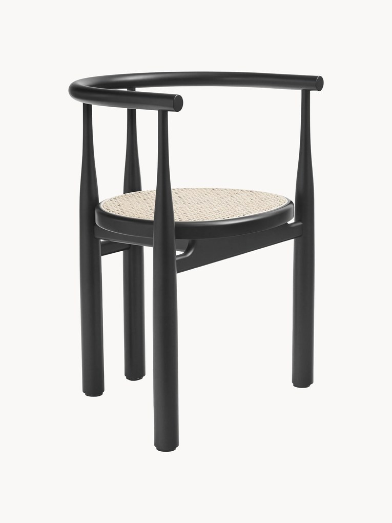 Cadeira de jantar com braços em madeira de faia Bukowski