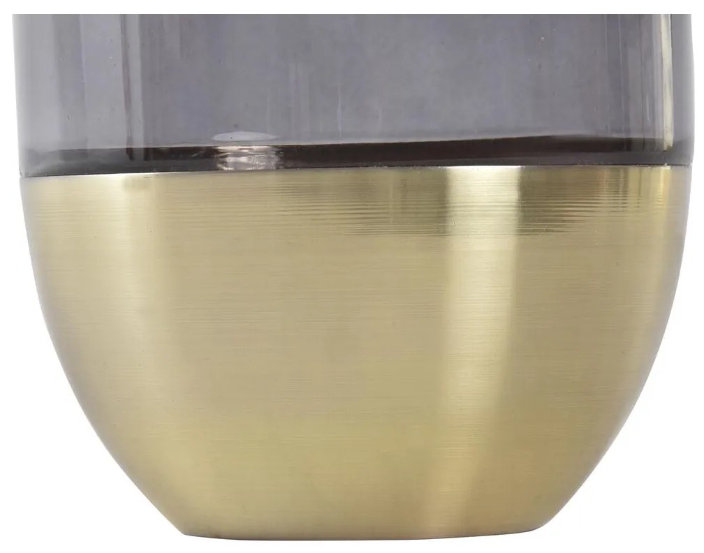 Vaso DKD Home Decor Cristal Cinzento Dourado Moderno (14 x 14 x 31 cm)