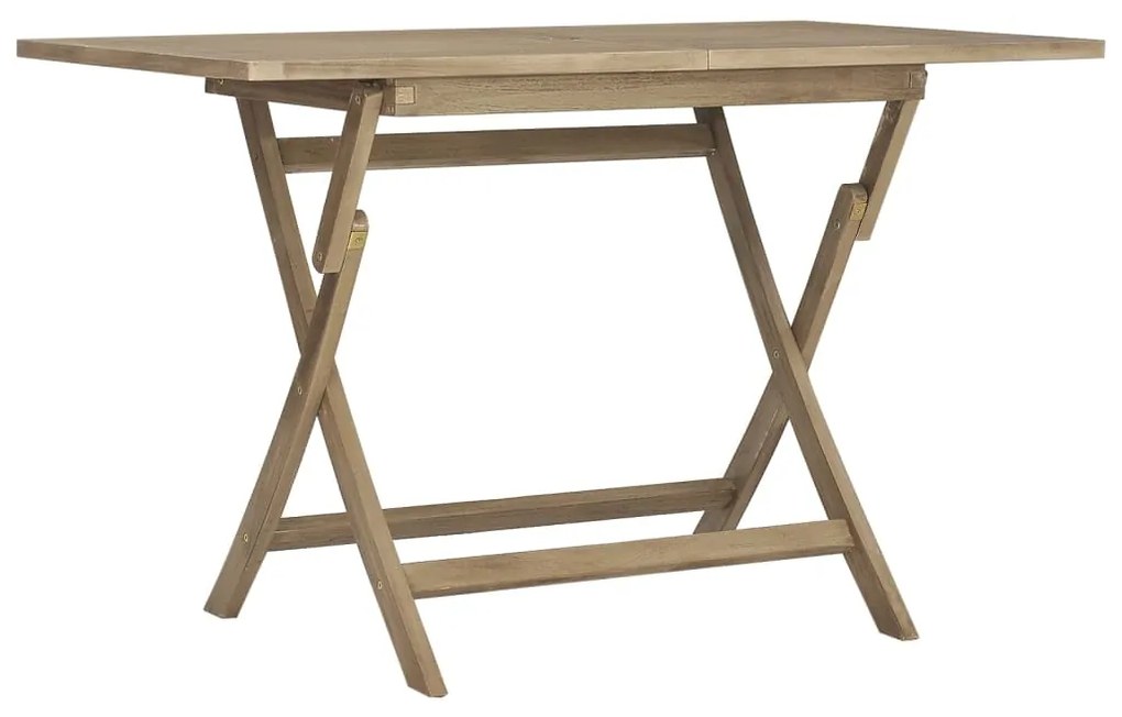 5 pcs conjunto de jantar p/ jardim madeira de teca maciça cinza