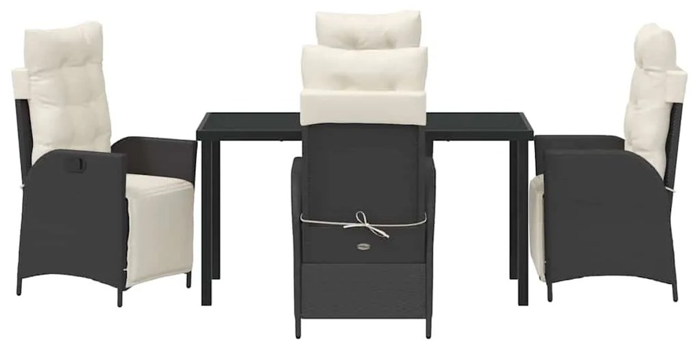 Conjunto de Jantar de Jardim com 5 Peças em Rattan Sintético Preto