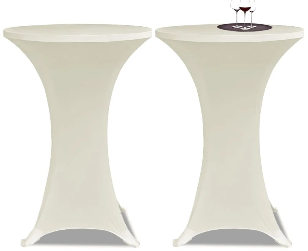 Toalha de Mesa elástica Ø80, Creme / 2 peças