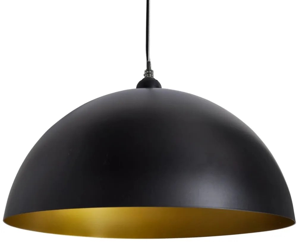 Candeeiros de teto 2 pcs altura ajustável semiesféricos preto