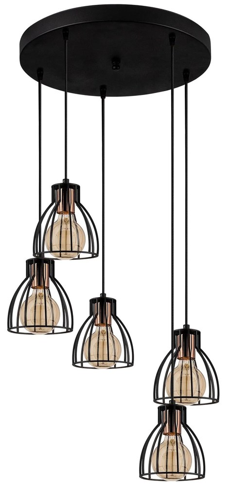 Candeeiro de Teto Kemah – Preto – Diâmetro 47 cm, Altura 109 cm