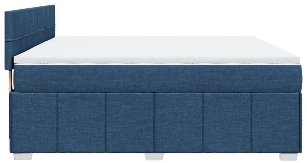 Cama com molas/colchão 180x200 cm tecido azul