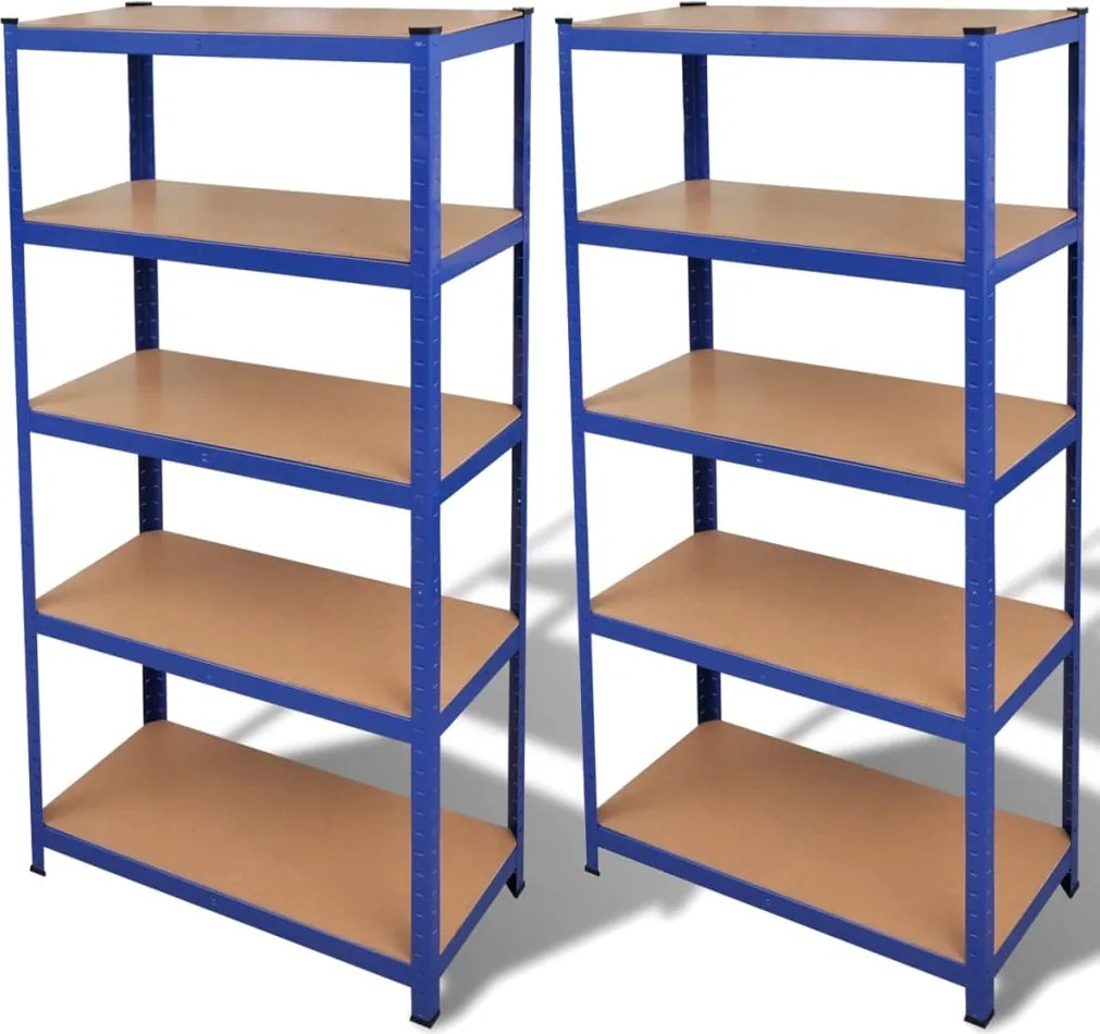 Estante de armazenamento em azul 2 peças