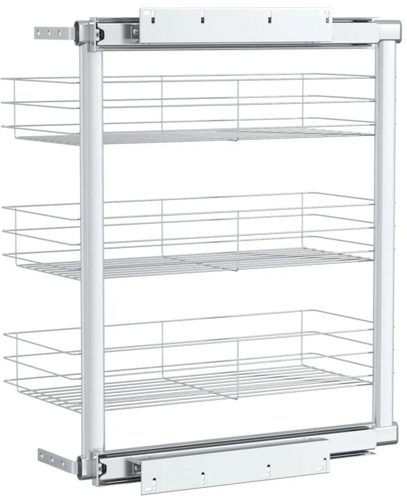 Unidade cestos arame para cozinha 3 pcs 47x25x56 cm prateado