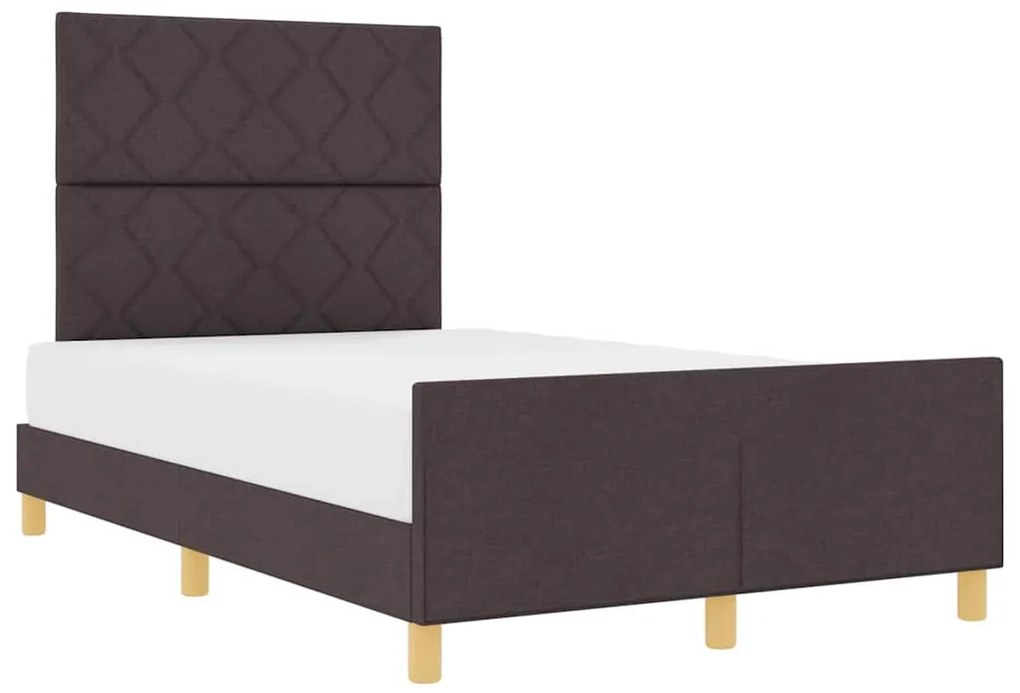 Cama vidaXL Castanho 120x200 cm Tecido