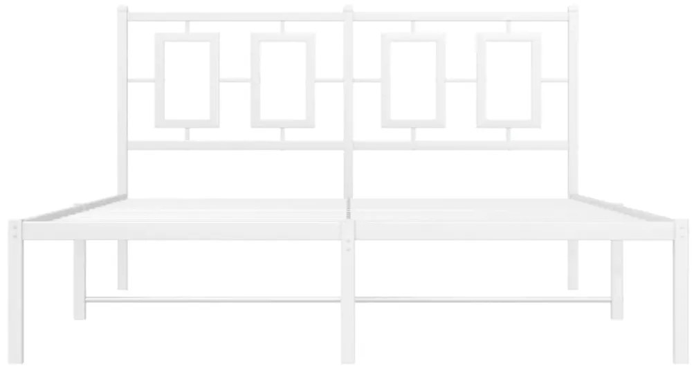 Estrutura de cama com cabeceira 140x190 cm metal branco