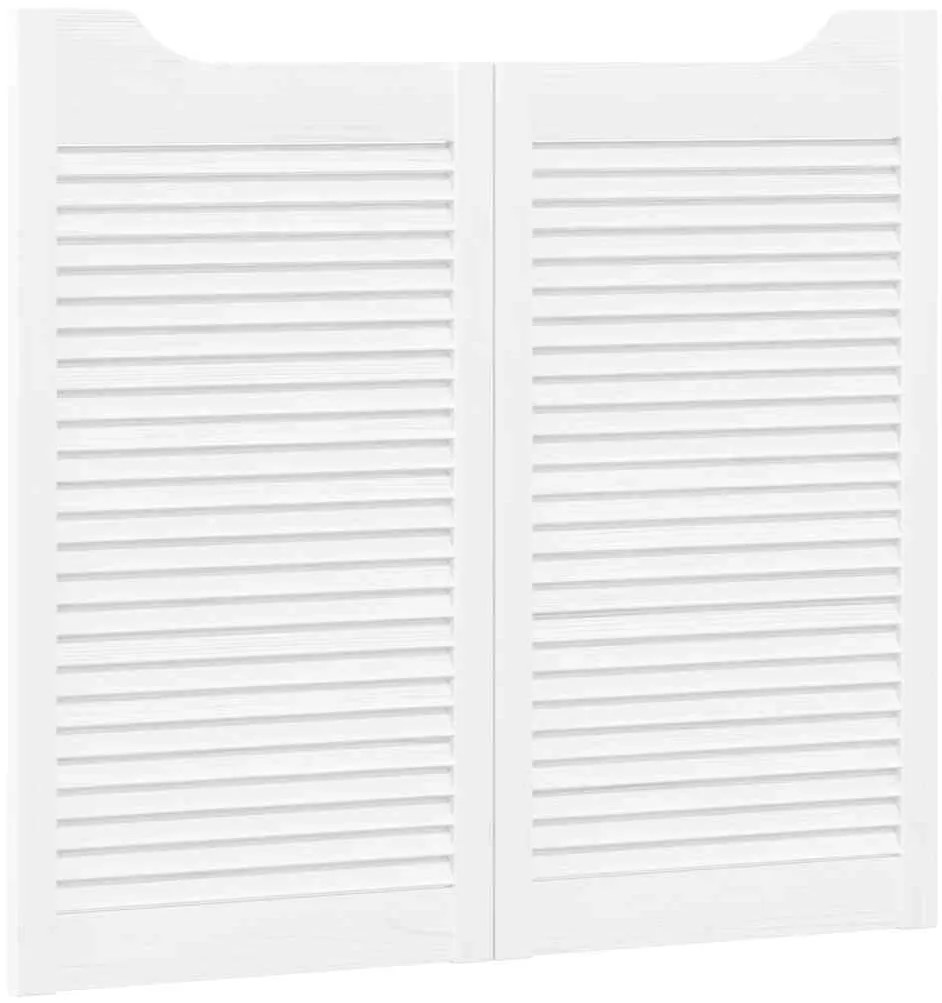 Portas de batente design de persiana 2-Par 90x80 cm branco