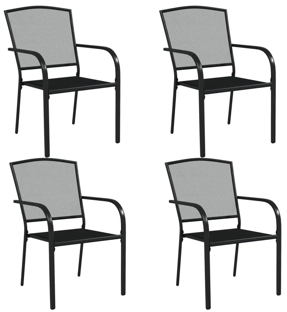 5 pcs conjunto de jantar para jardim aço antracite