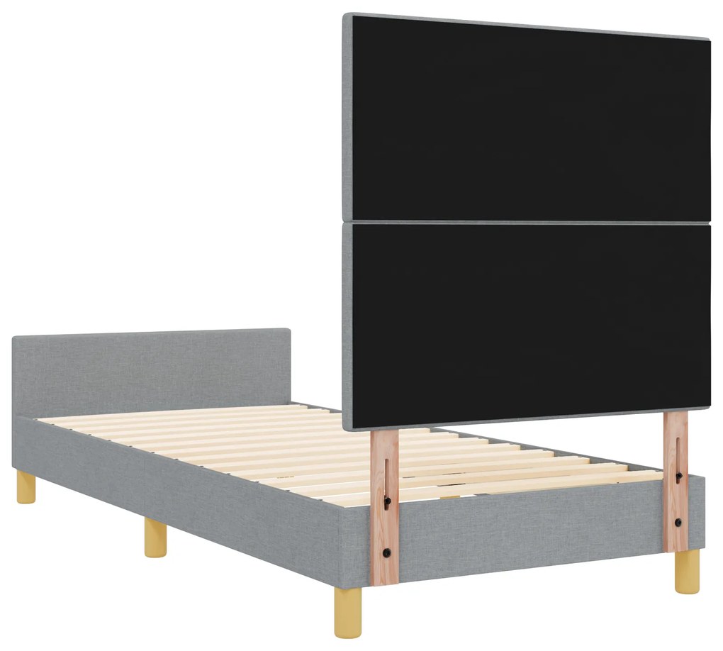 Cama vidaXL Cinza Claro 90x200 cm em Tecido