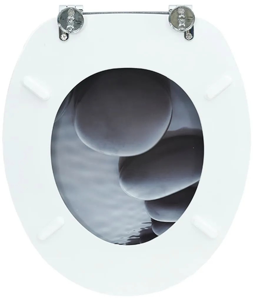 Assento de sanita com tampa MDF design seixos