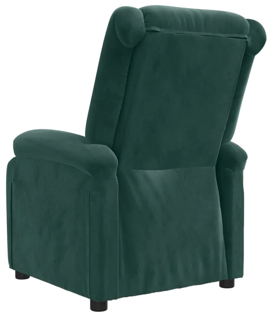 Poltrona reclinável veludo verde-escuro