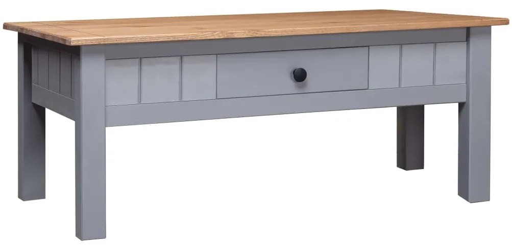 vidaXL Mesa de centro 100x60x43,5 cm pinho maciço Panama cinzento