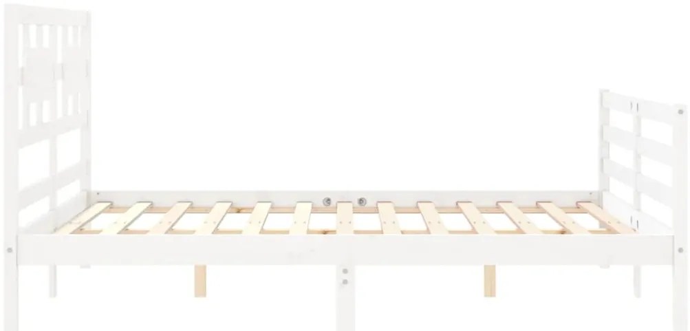 Estrutura de cama com cabeceira 160x200 cm madeira maciça