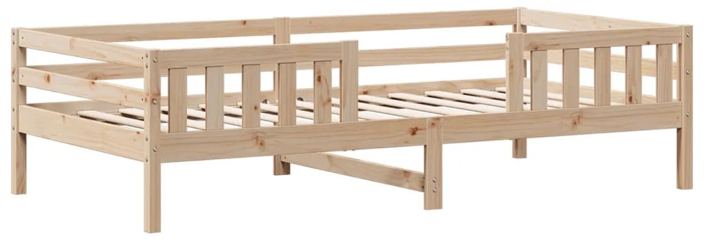 Estrutura de cama sem colchão 80x200 cm madeira de pinho maciça