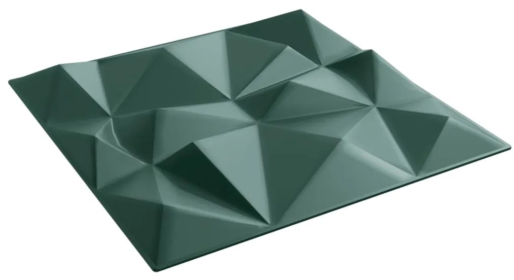Painéis de parede 12 pcs 50x50 cm 3 m² XPS diamante verde