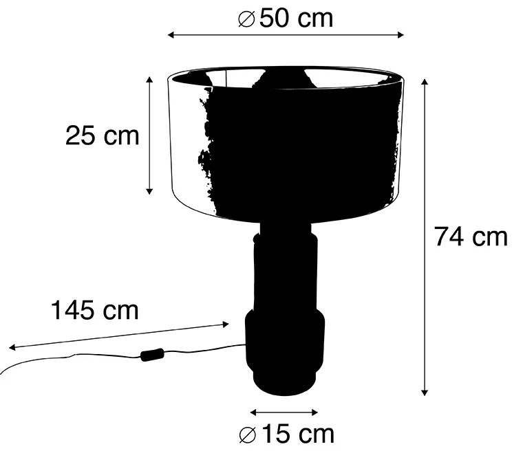 Candeeiro de mesa Art déco com sombra branca 50 cm - Bruut Art Deco