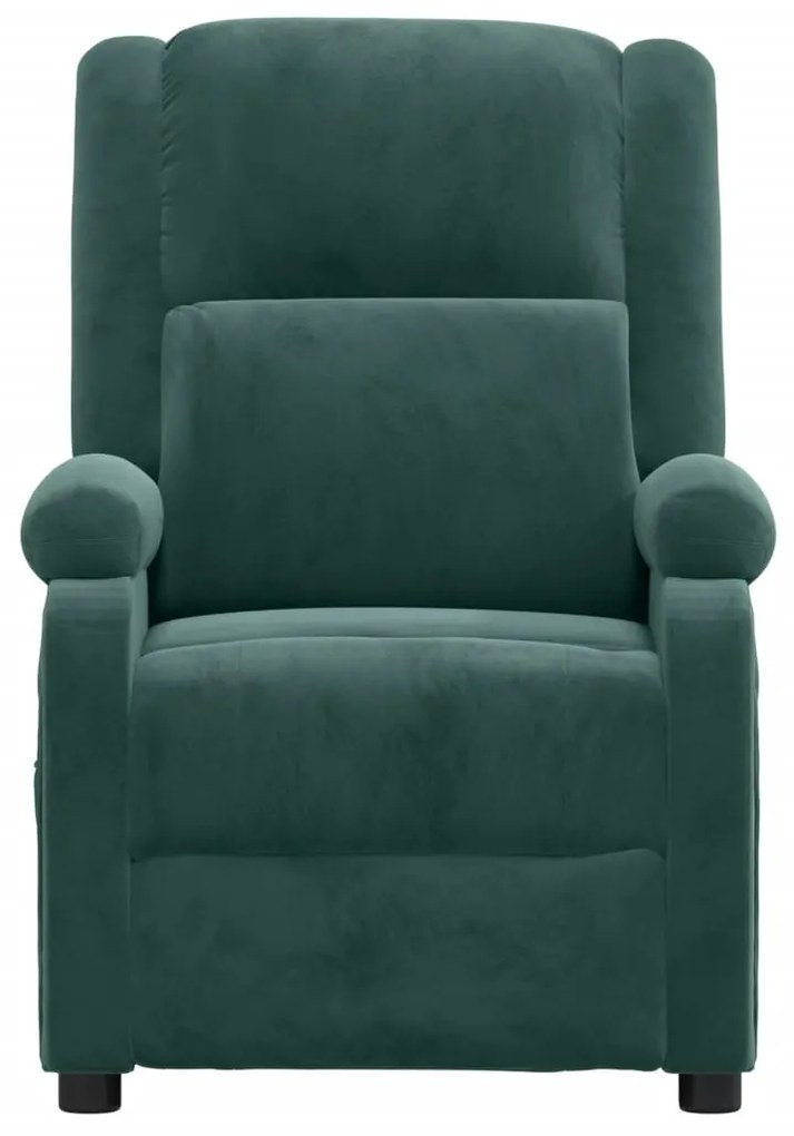 Poltrona de massagens elétrica veludo verde-escuro