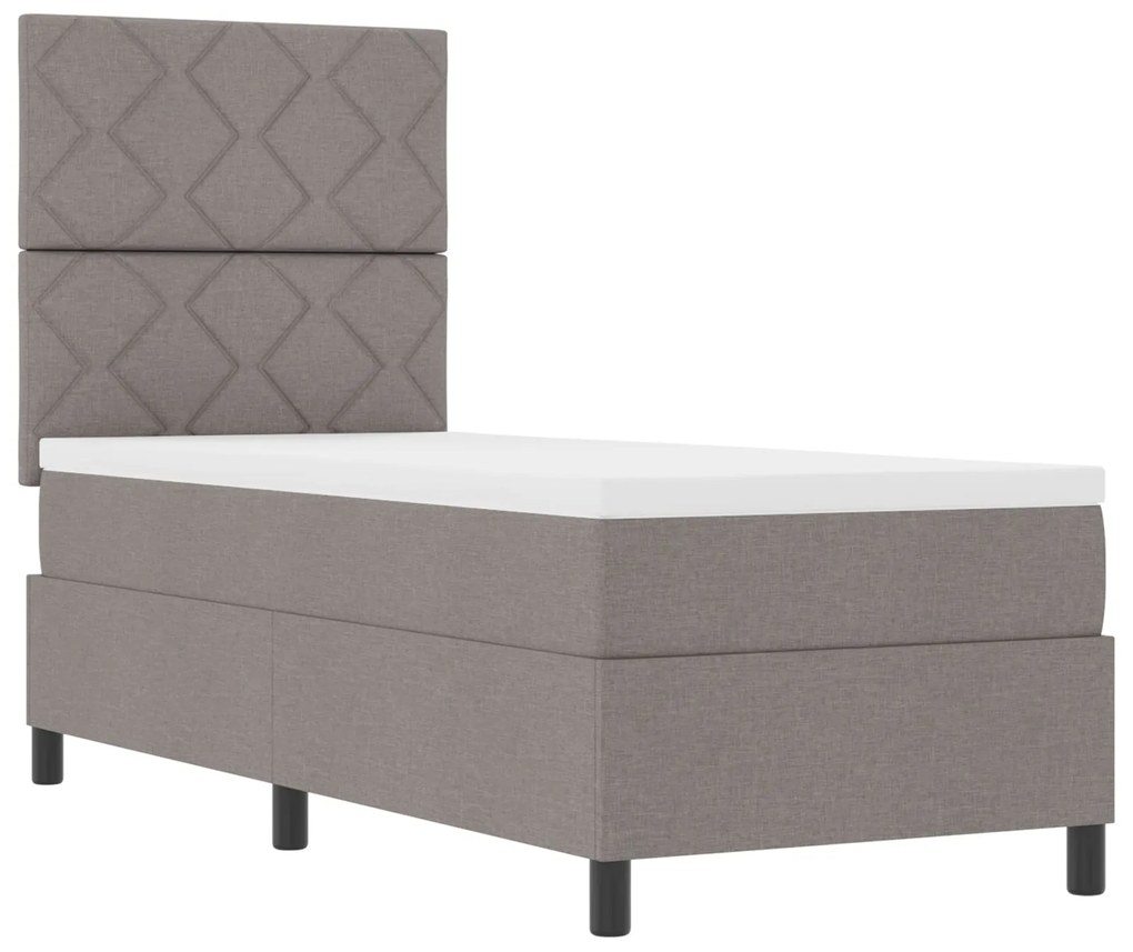Cama Box Spring com Colchão Taupe 80x200 cm Tecido