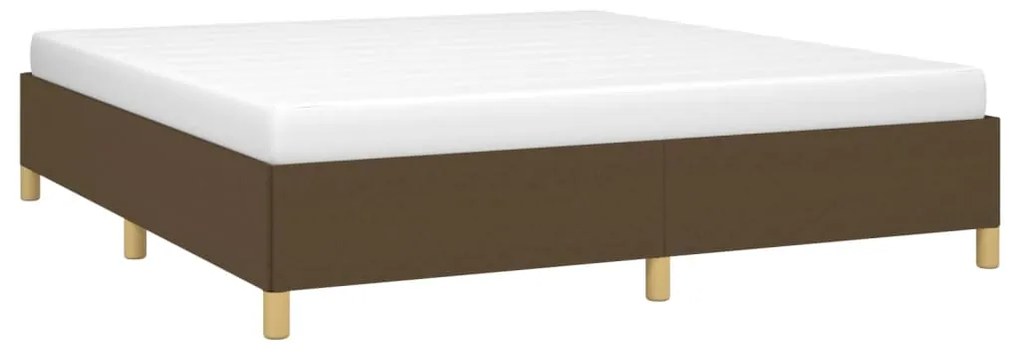 Estrutura de cama sem colchão 160x200 cm tecido castanho-escuro