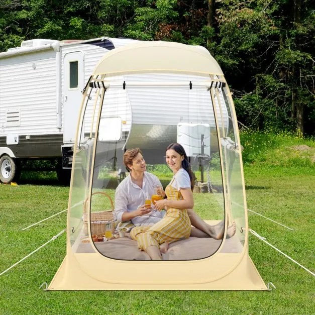 Tenda desportiva para 1-2 pessoas 128 x 128 x 158 cm Tenda Pop-Up instantânea à prova de intempéries portátil dobrável à prova de intempéries com saco