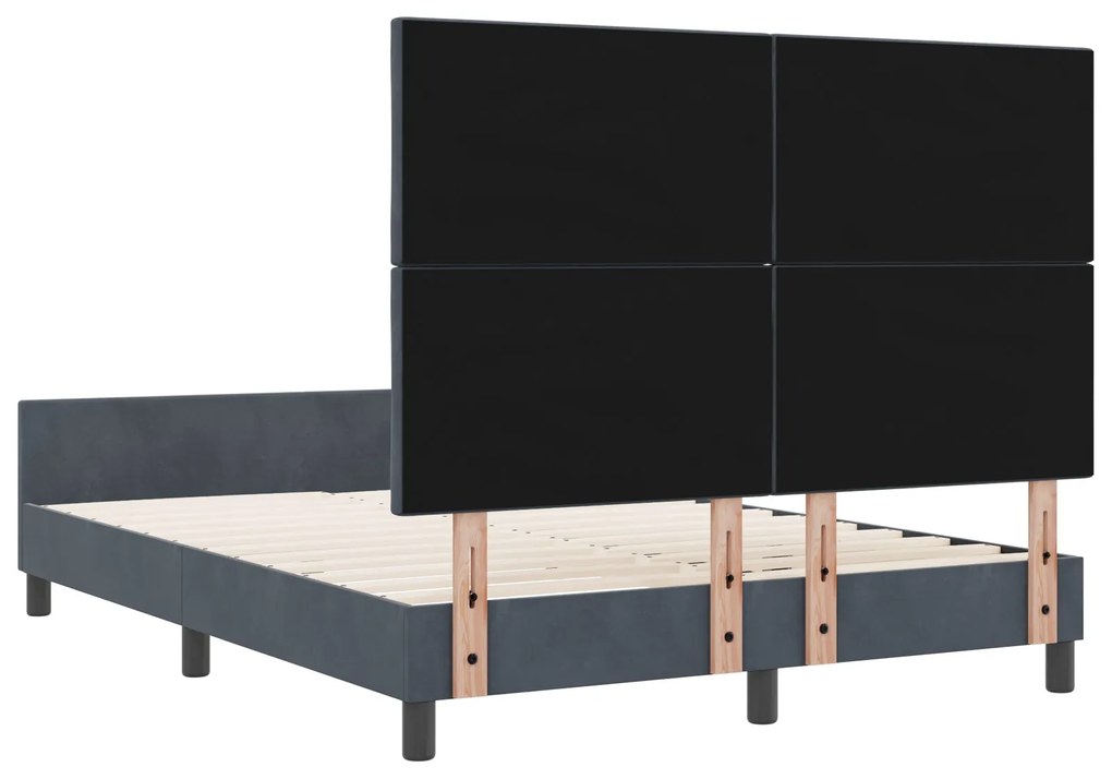 Cama vidaXL Cinza Escuro 140x200 cm Veludo