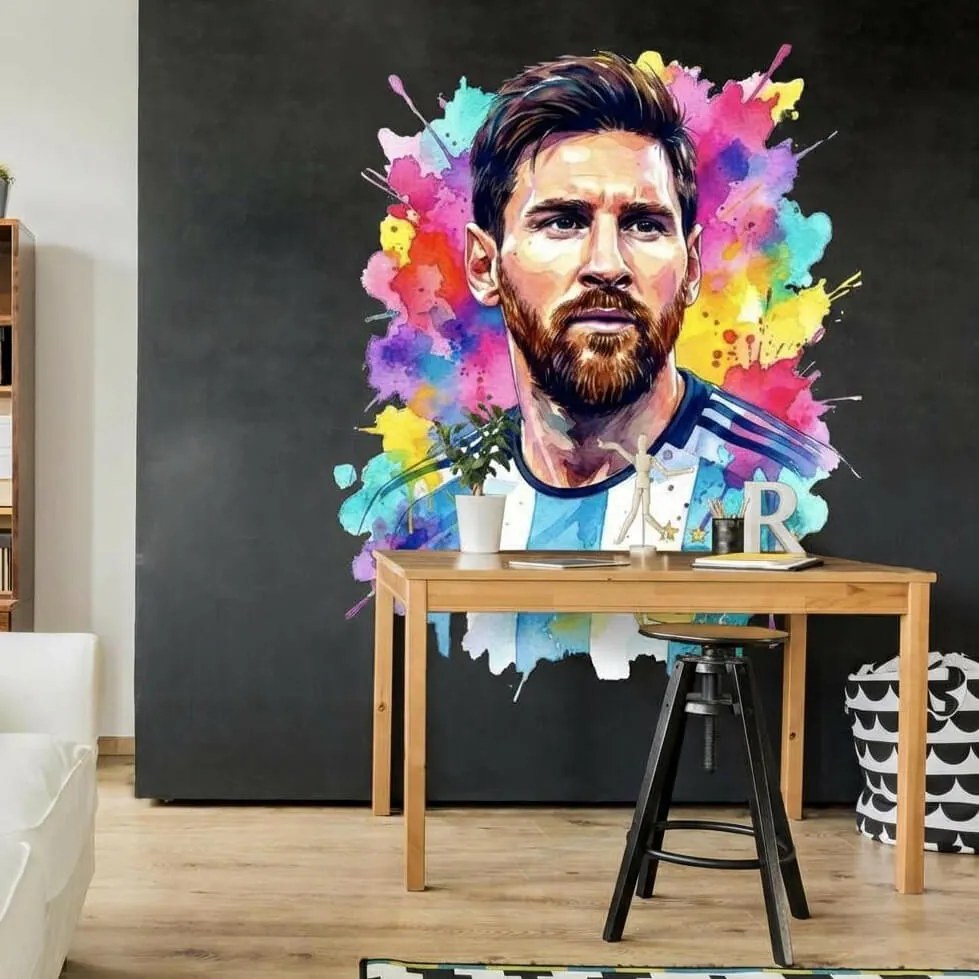 Papel de parede de design para o quarto das crianças - Messi