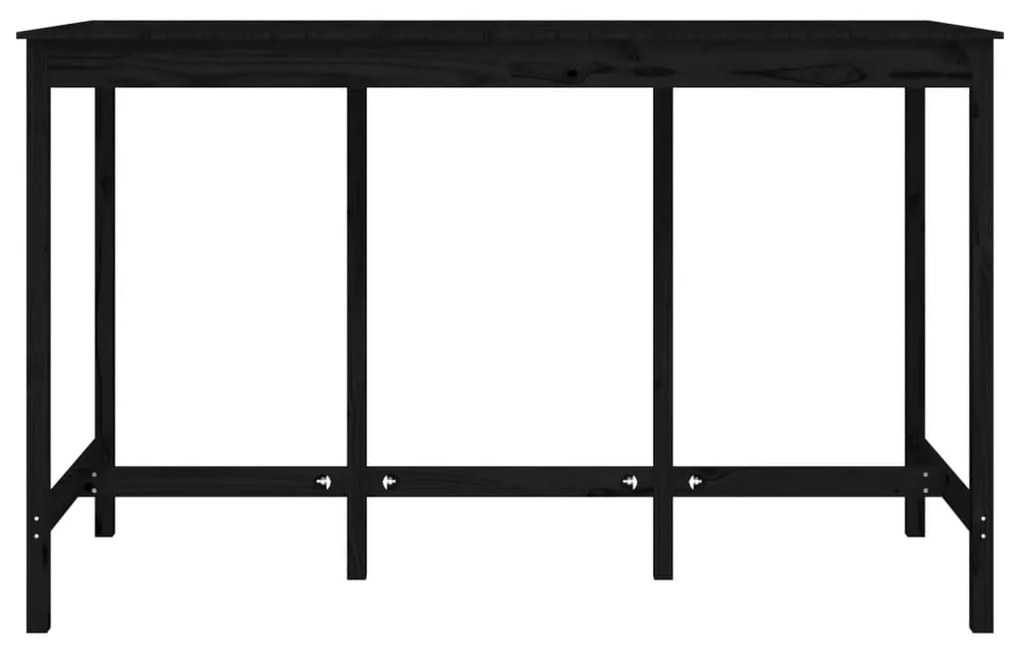 Mesa de bar 180x80x110 cm pinho maciço preto