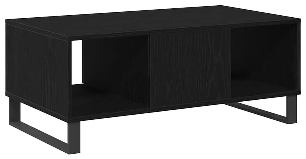 Mesa de Centro vidaXL Preto Carvalho 90x50x36,5 cm Madeira Revestida