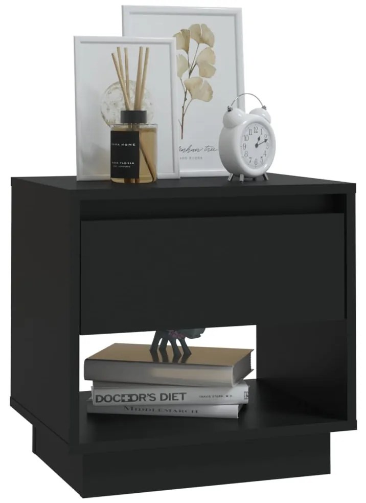 Mesa de cabeceira 45x34x44 cm contraplacado preto
