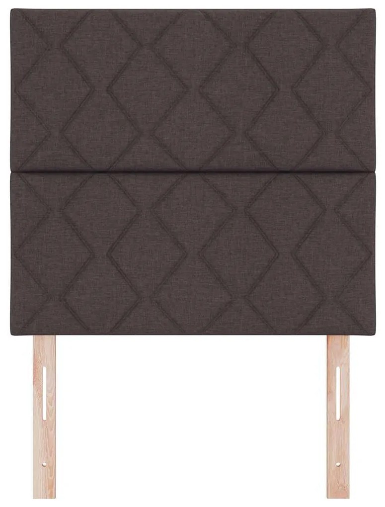 Cabeceira LED vidaXL Design Blocos de Diamante Castanho Escuro 90 cm T