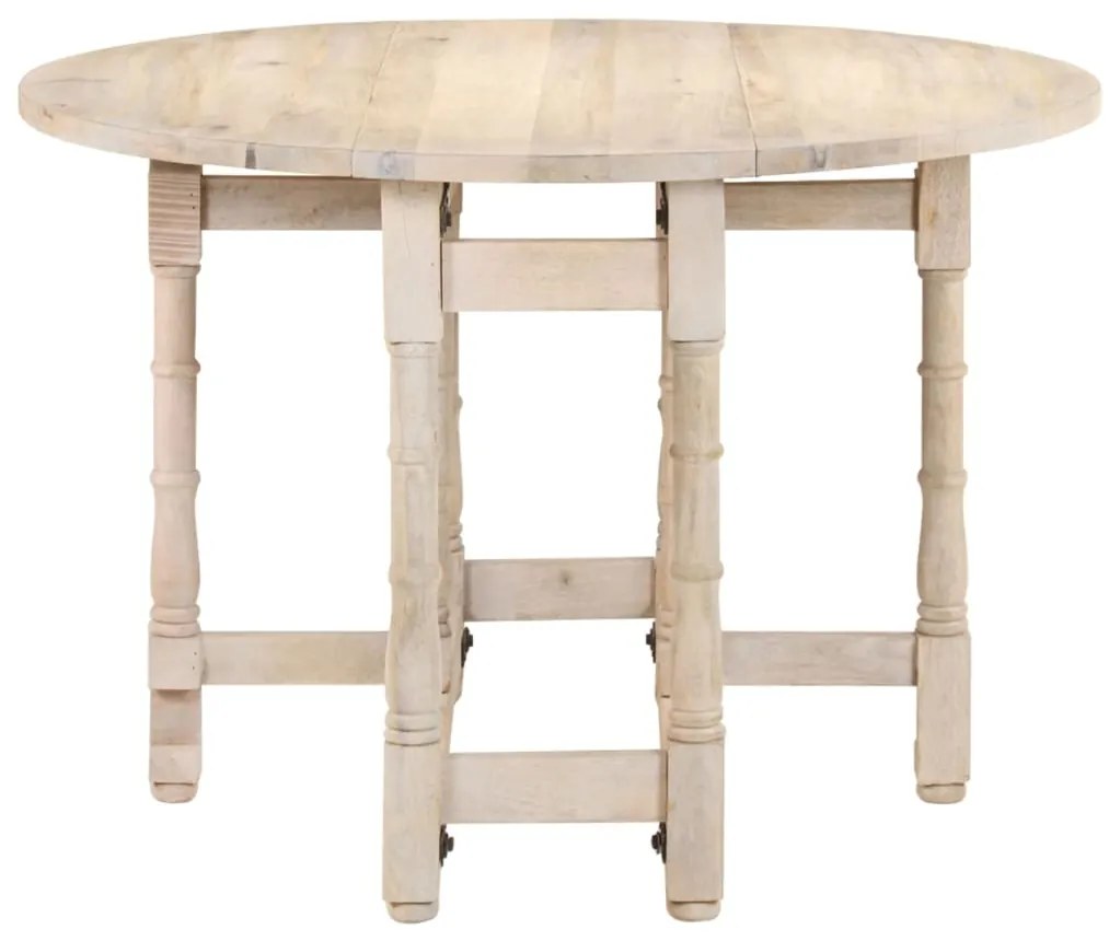 Mesa de jantar redonda 110x76 cm madeira de mangueira maciça