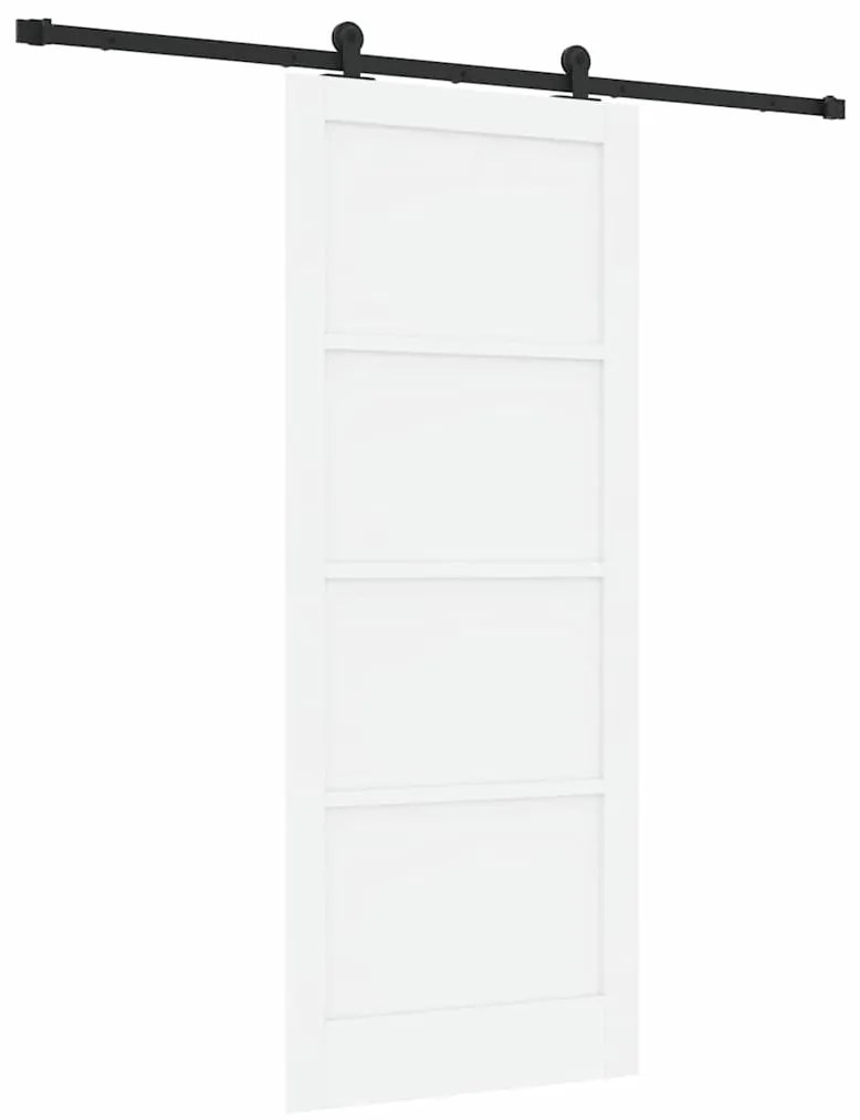 Porta Deslizante vidaXL com Conjunto de Ferragens Branca 86x211 cm Mad