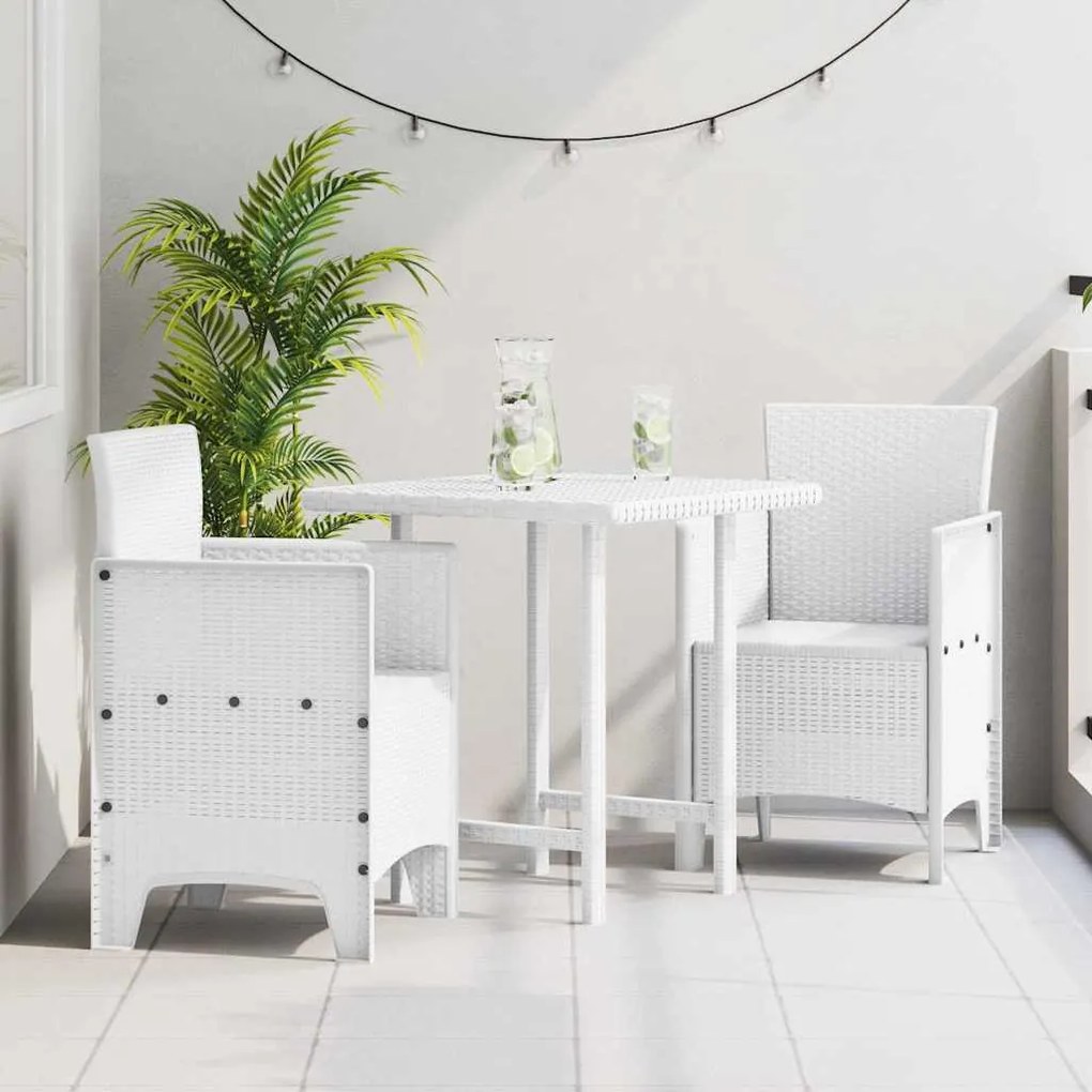 vidaXL Cadeiras de Jardim 2 pcs Branco 53 x 49 x 85 cm Plástico