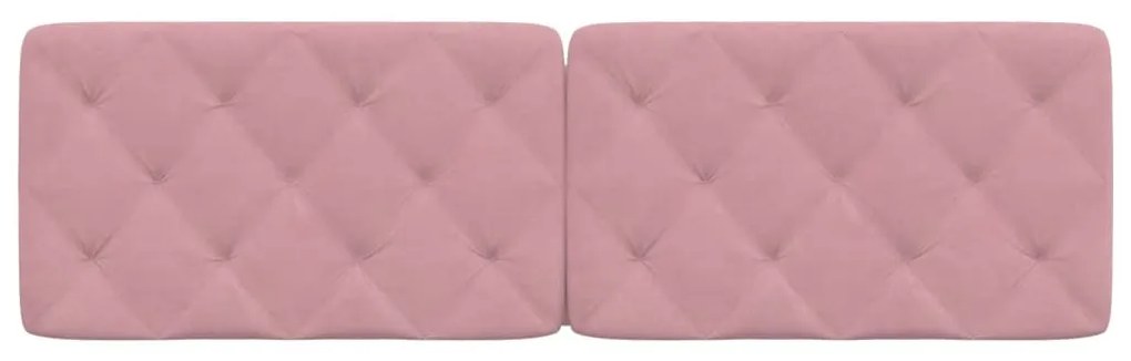 Almofadão de cabeceira 160 cm veludo rosa