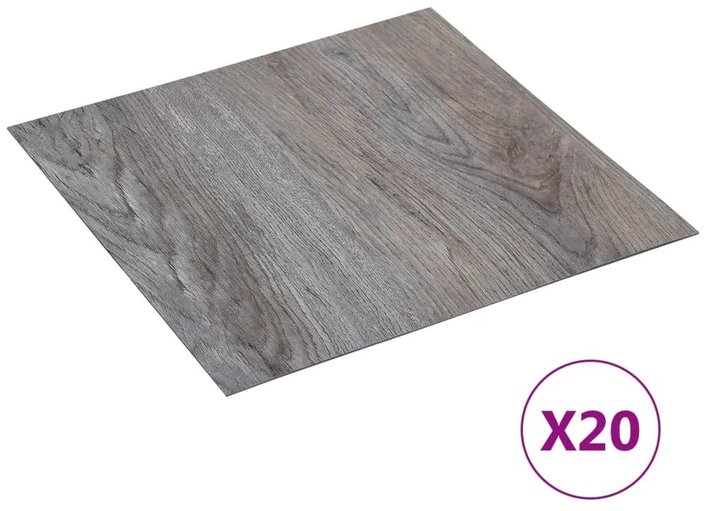 330166 vidaXL Tábuas de soalho autoadesivas 20 pcs 1,86m² PVC castanho-claro