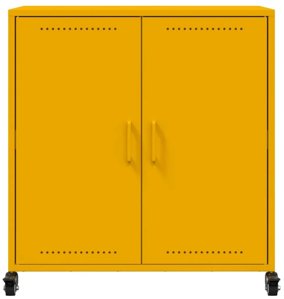Aparador 68x39x72 cm aço amarelo mostarda