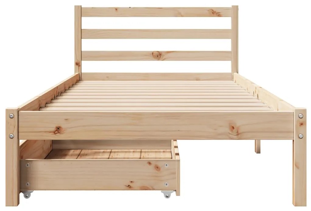 Cama sem colchão 90x200 cm madeira de pinho maciça