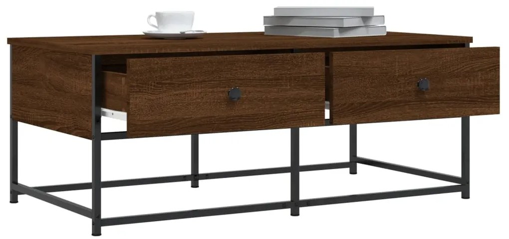 Mesa de centro 100x51x40 cm derivados madeira carvalho castanho