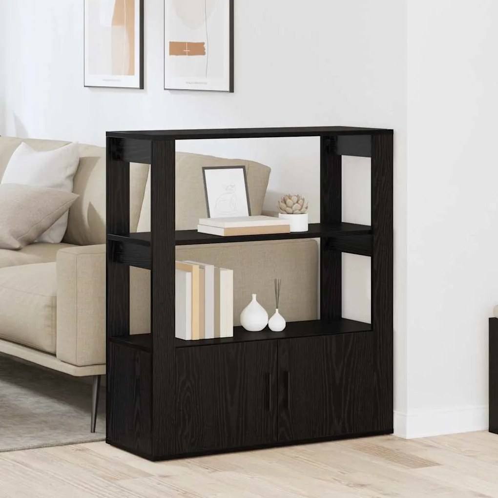 vidaXL Buffet Carvalho preto 30 x 80 x 90 cm Madeira processada