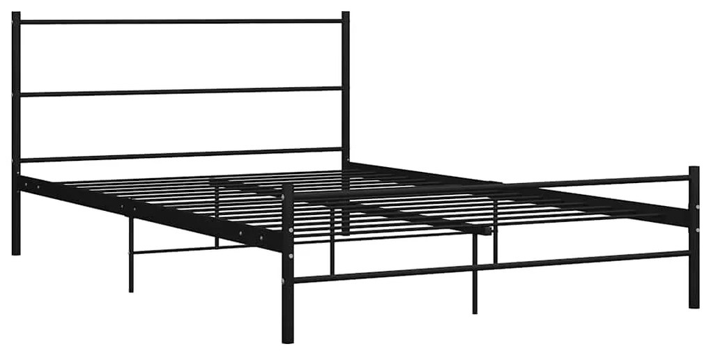 Estrutura cama c/ cabeceira sem colchão 140x200 cm metal preto