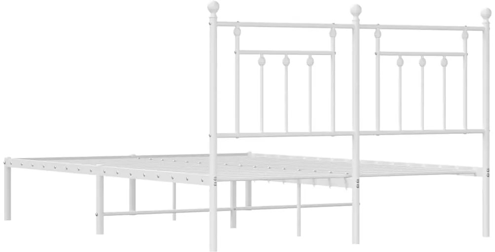 Estrutura de cama com cabeceira 150x200 cm metal branco