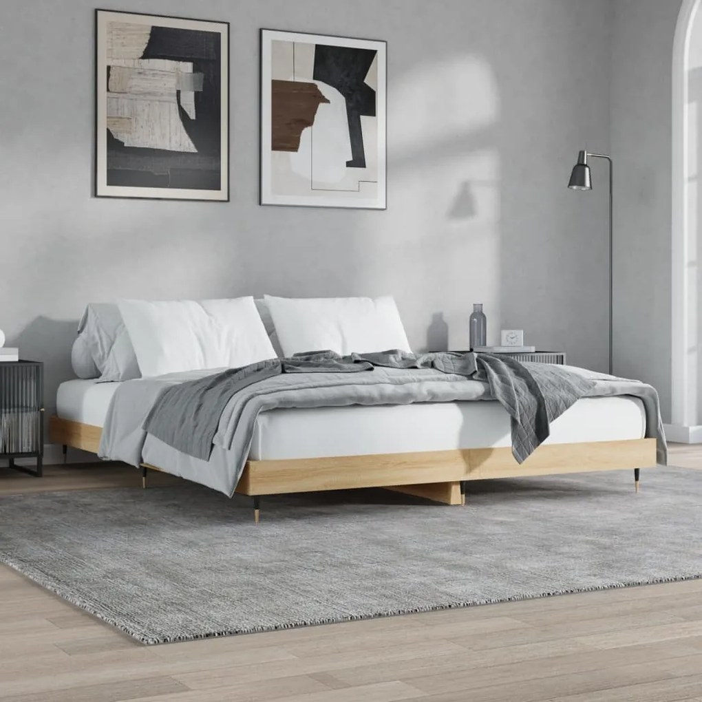 Estrutura cama s/ colchão 180x200cm carvalho sonoma