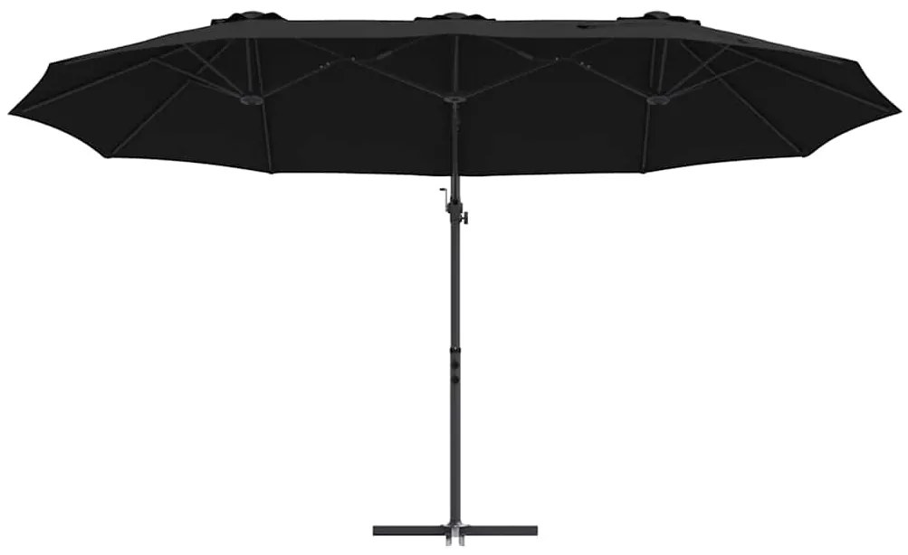 Guarda-sol cantilever de jardim com bloqueio Preto Largo