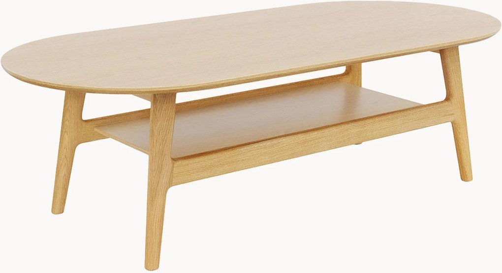 Mesa de centro oval em madeira Curved