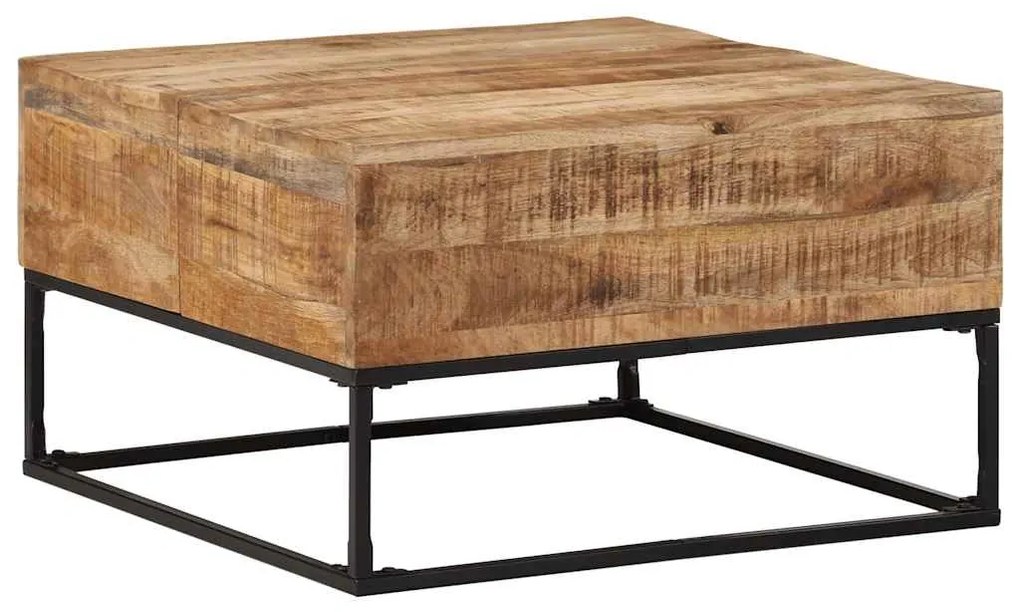 Mesa de centro 68x68x41 cm madeira de mangueira áspera