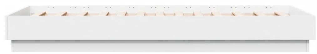 Estrutura de cama com luzes LED 90x190 cm branco
