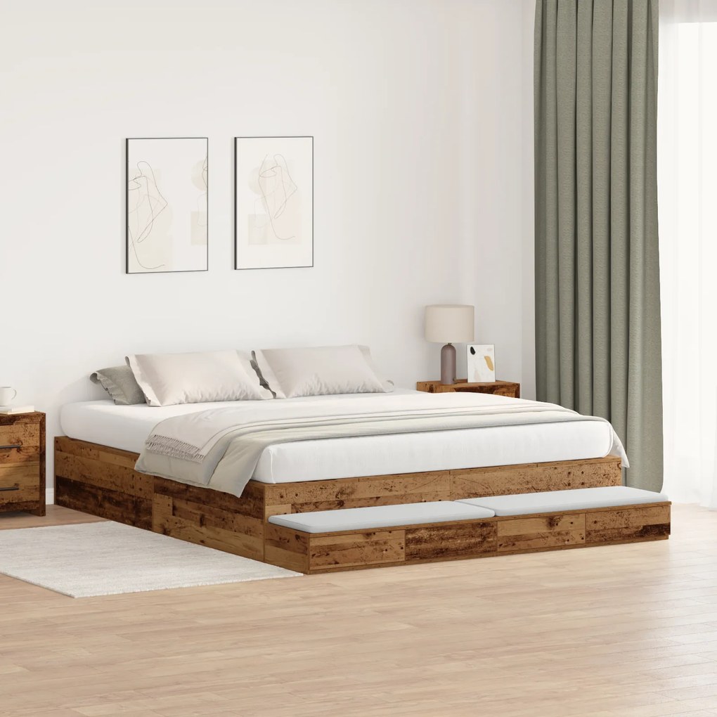 Estrado de Cama Madeira Antiga 200x200 cm