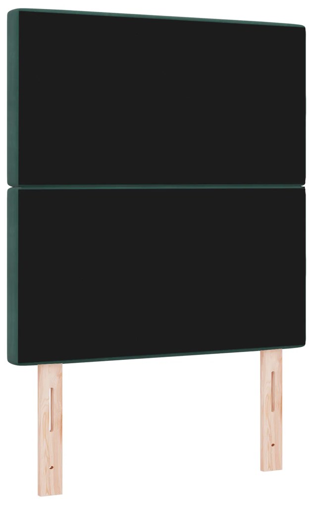 Cabeceira vidaXL com Botão de Cristal Estofada Verde Escura 80 cm Velu